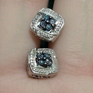 Sterling Silver & Blue Stone Earrings